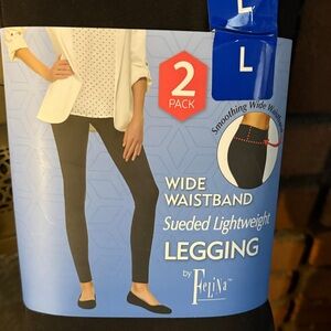 Felina Black Sueded Leggings 2-Pack
